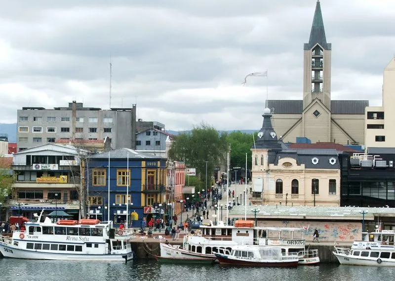 Puerto de Valdivia, al sur de Chile