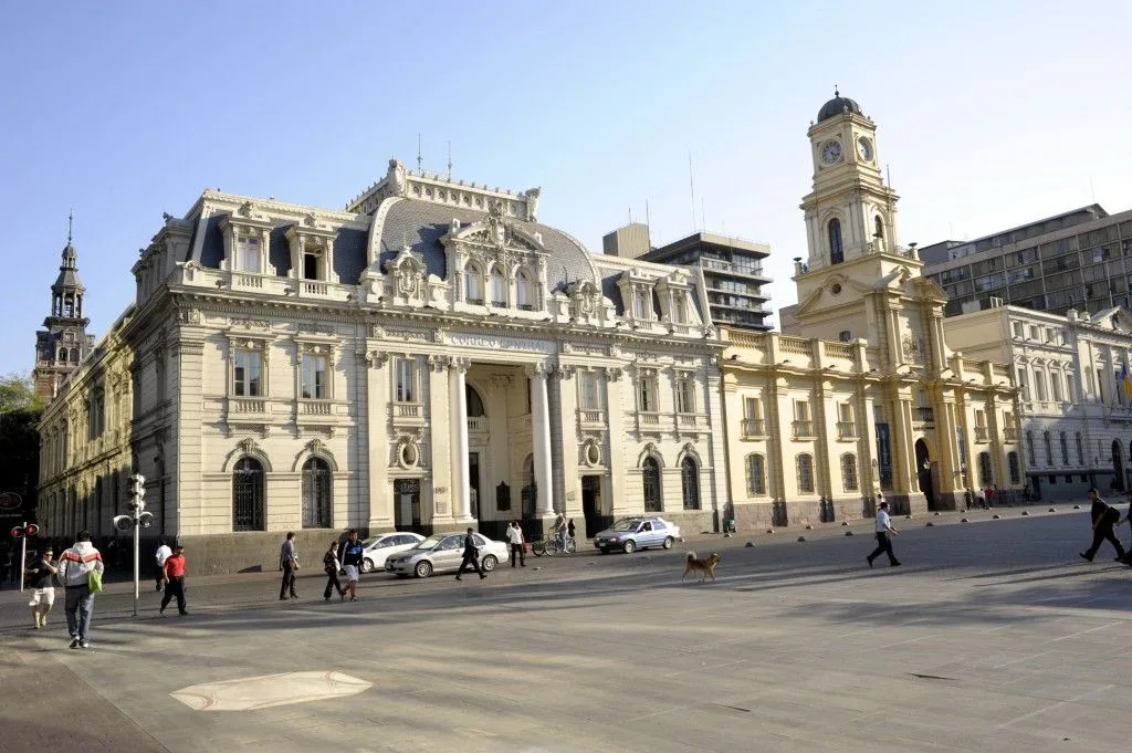 Plaza de armas en Santiago de Chile