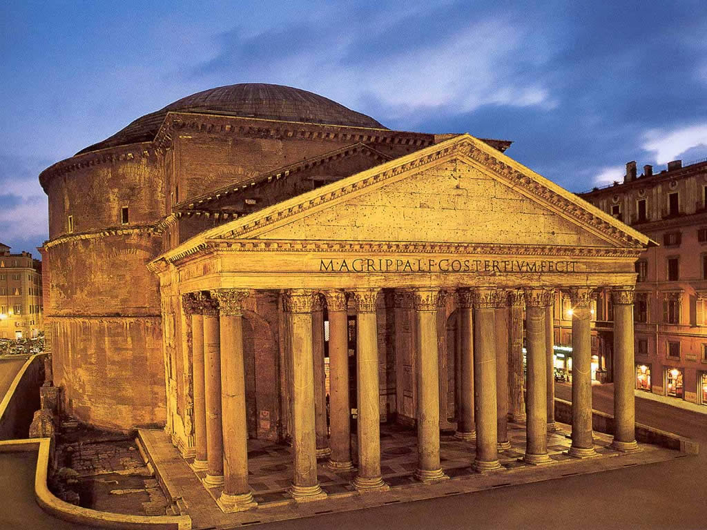 Vista exterior del Panteón de Roma o Panteón de Agripa