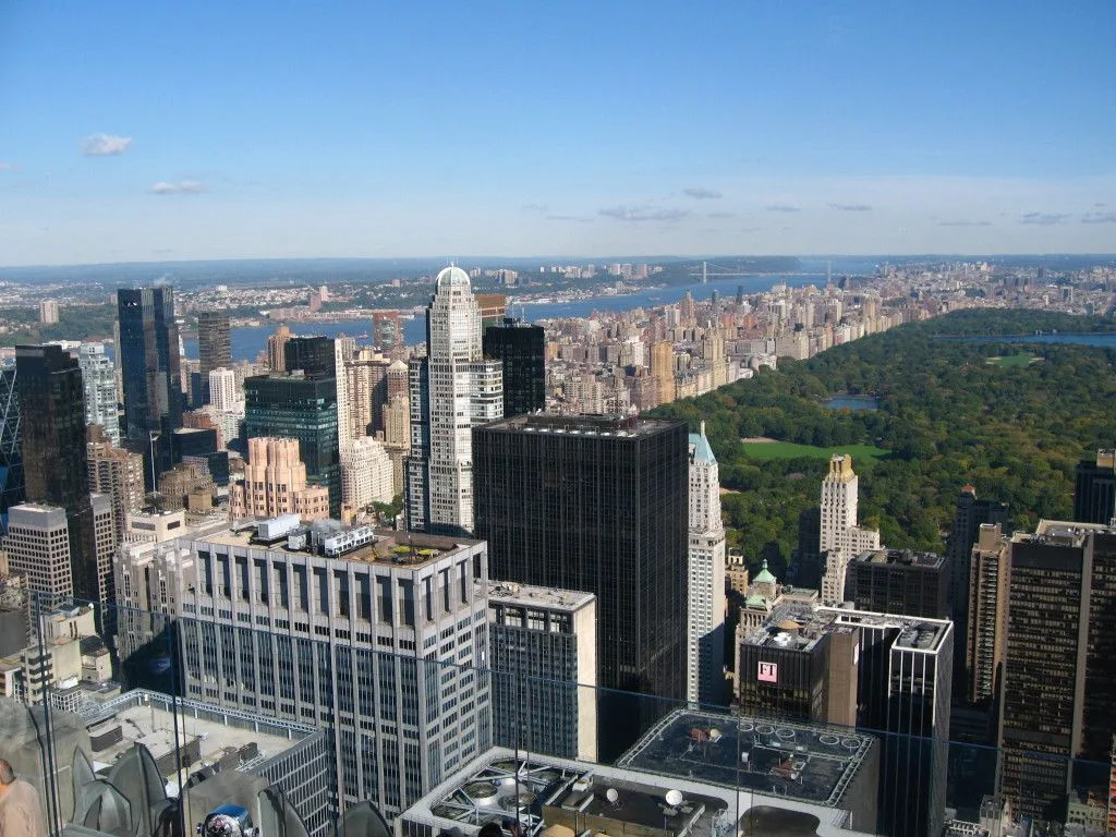 Vista aérea de Central Park y la ciudad de Nueva York