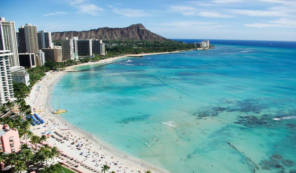 La playa de Waikiki, en Hawaii, de las más populares