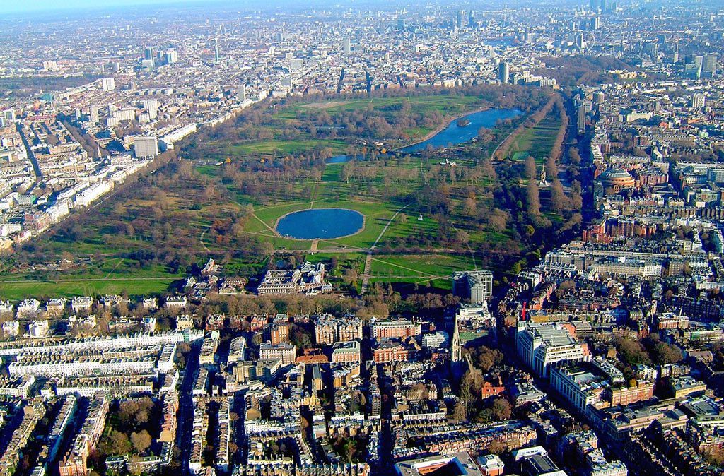 Vista aerea del Hyde Park en Londres