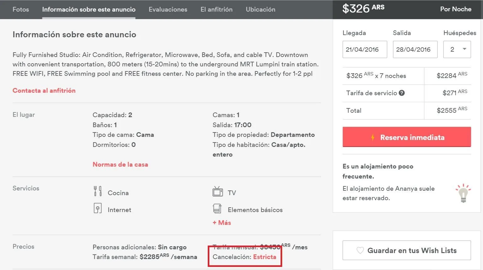 Cancelar reserva en airbnb