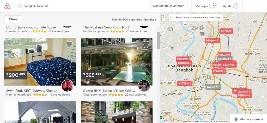 Busqueda de alojamiento en airbnb