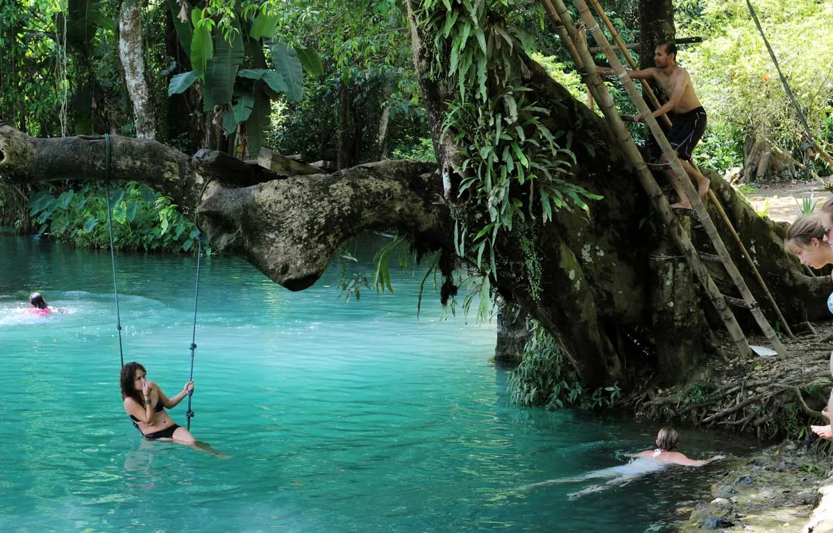 La Blue Lagoon en Vang Vieng, Laos