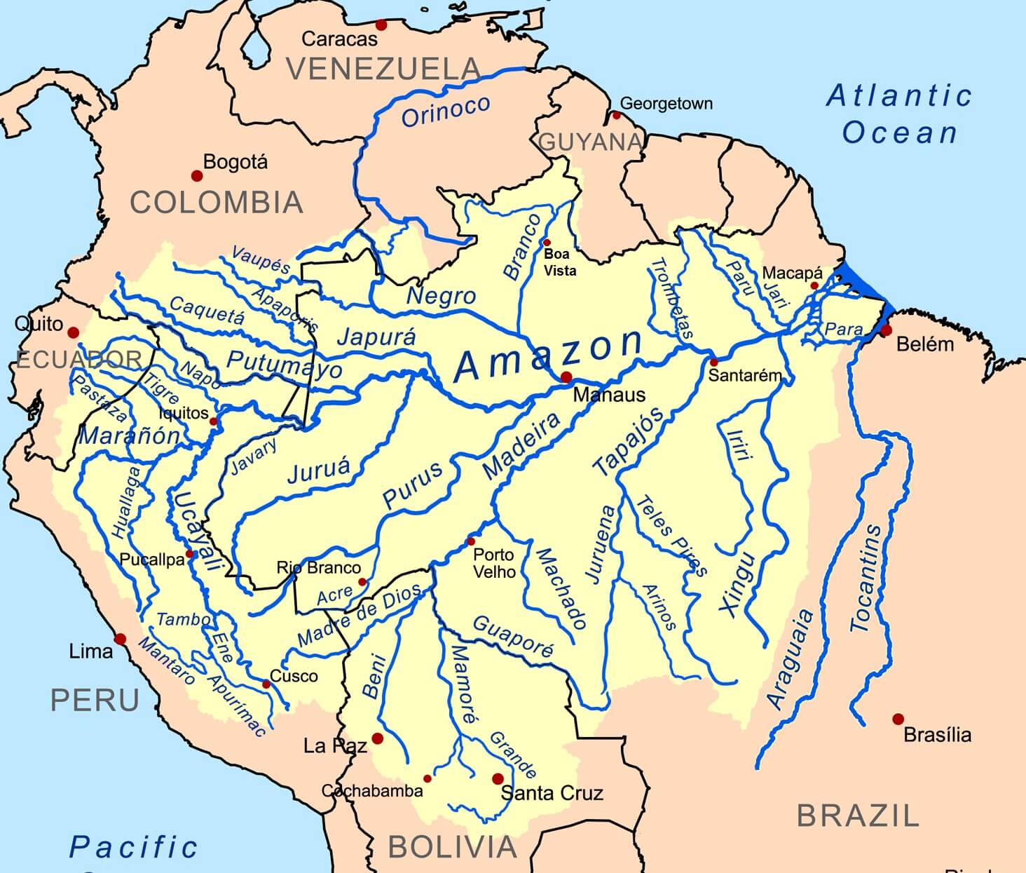 Mapa: cuenca del río Amazonas